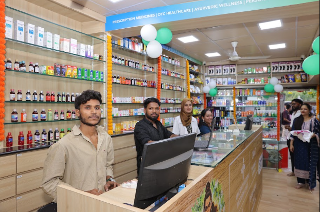 365 Pharmacy Hub pharmacy store with staff and medicines